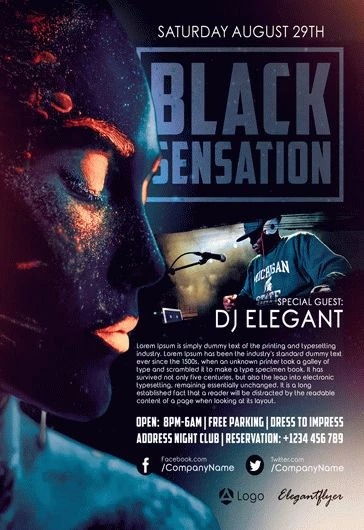 Black Sensation Party Flyer