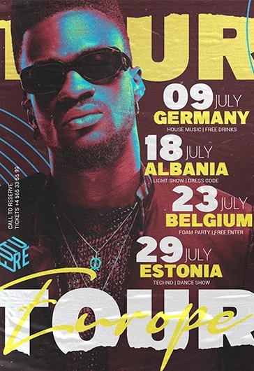DJ Europe Tour Flyer