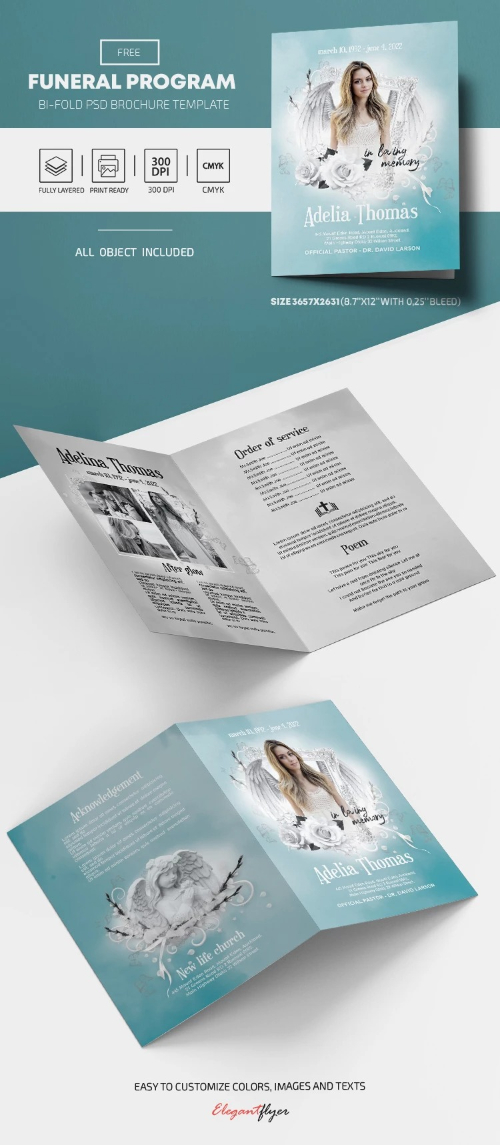 Memorial Service Program - Adelia