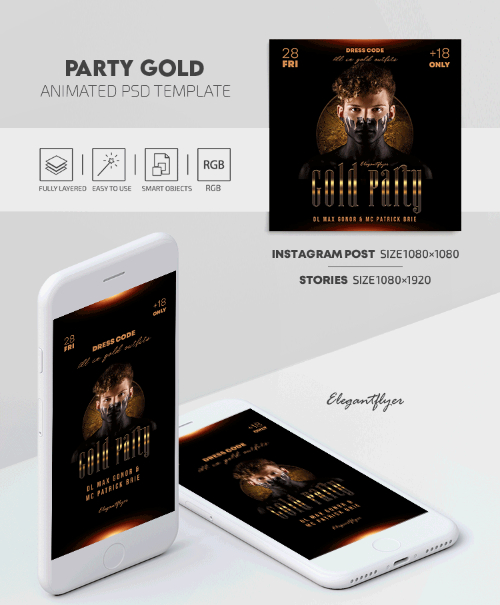 Party Gold Social Media Template