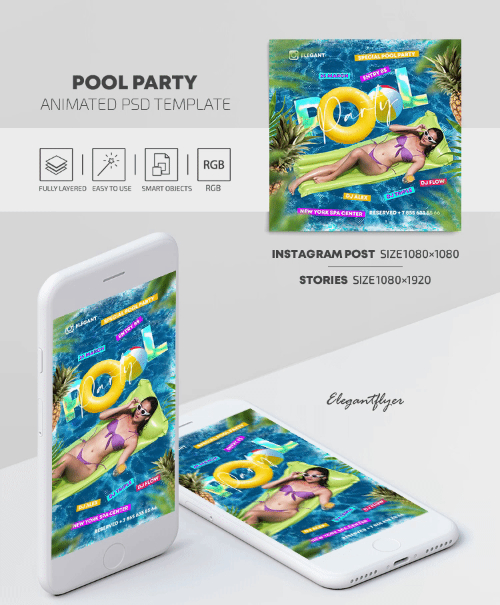 Pool Party Social Media Template