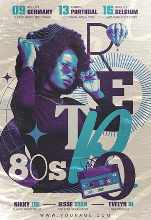 Retro 80s Party Flyer